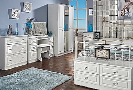 Balmoral Bedroom Furniture - White Gloss or Kashmir Gloss with Crystal Knobs